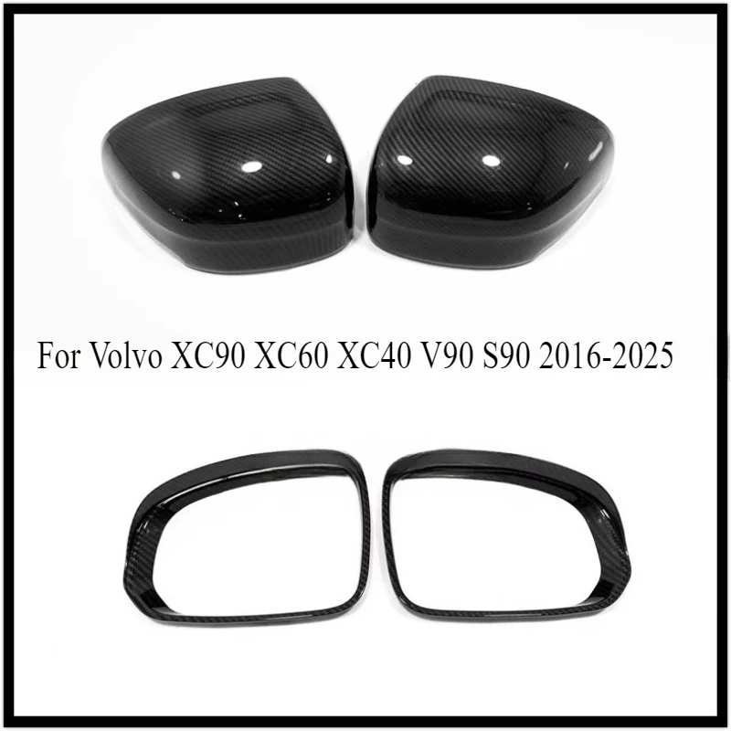 

Для Volvo XC90 XC60 XC40 V90 S90 2016-2025 крышки зеркал и козырьки от дождя, глянцевая черная сменная крышка корпуса зеркала из АБС-пластика