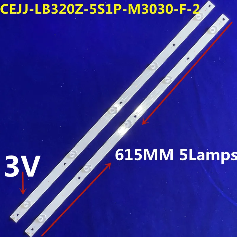 2PCS LED Backlight Strip CEJJ-LB320Z-5S1P-M3030-F-2 For LE32S5775 LE32S5776 LE32S5778 32PHF5222/12 32PHF5252/T3 32PHF5292/12