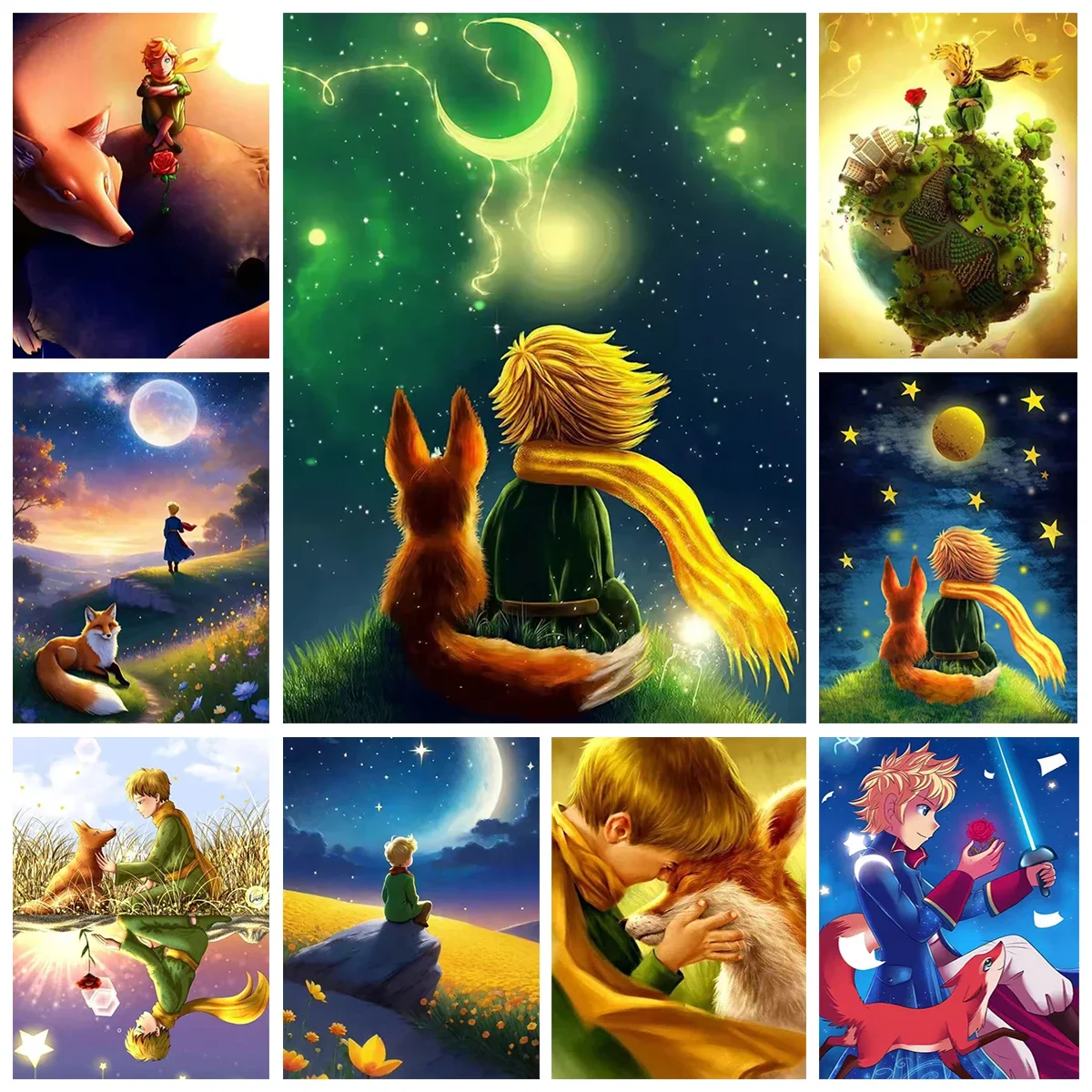 

New The Little Prince Diamond Painting 5D DIY Full Round Diamonds Embroidery Cross Stitch Kit Home Decor Kids Hand Gift