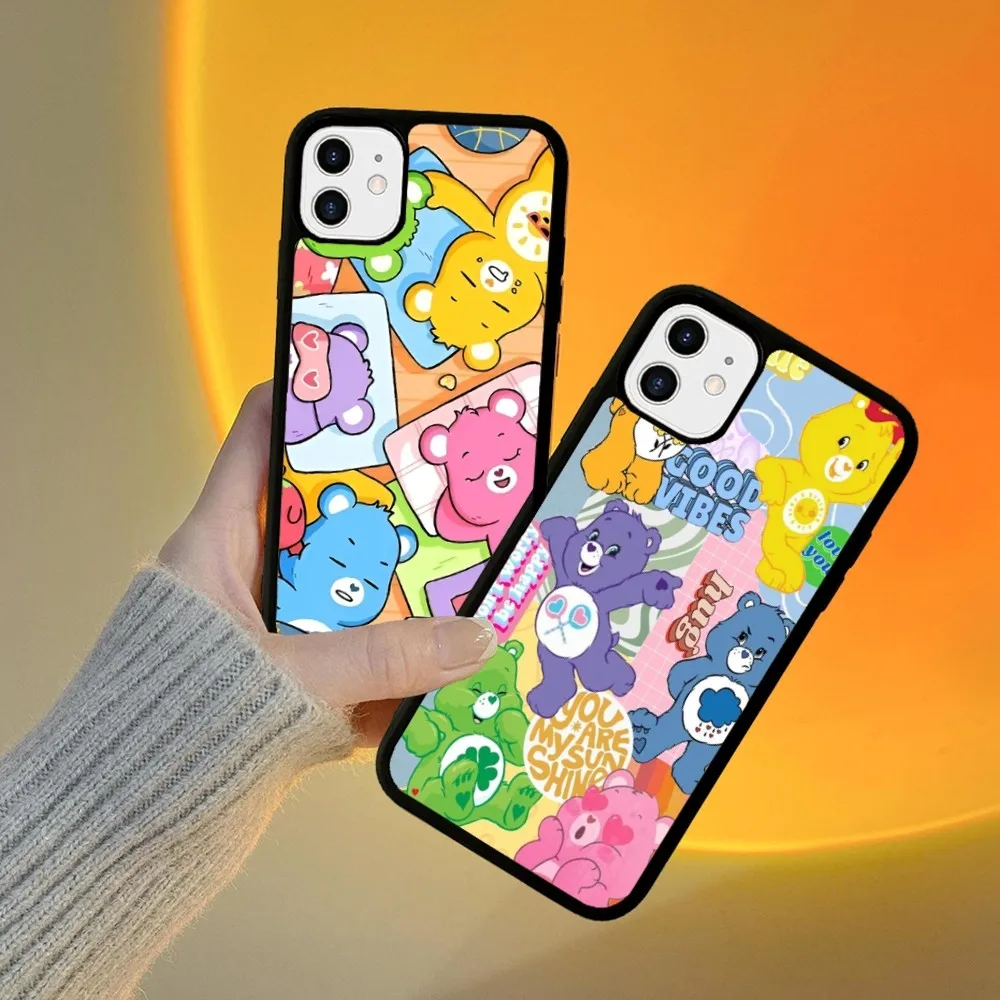 Cartoon-C-Care-Cute-B-Bears Phone Case Silicone PC+TPU For For iPhone  11 12 13 14 15 16 Plus Pro Max Cover