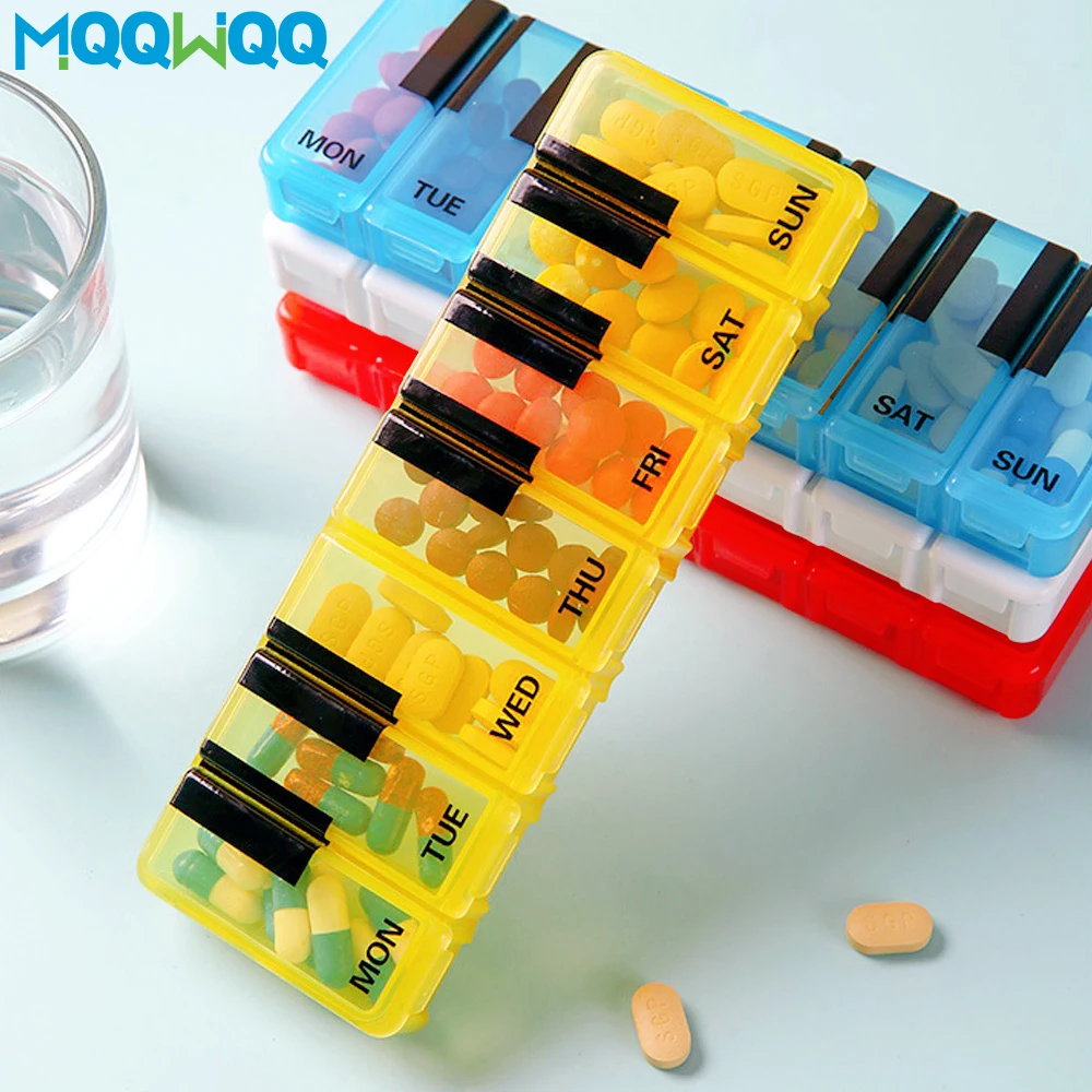

1PCS Weekly Pill Organizer - Vitamin Container, BPA Free - Daily Travel 7 Day Medication Pill Box Case