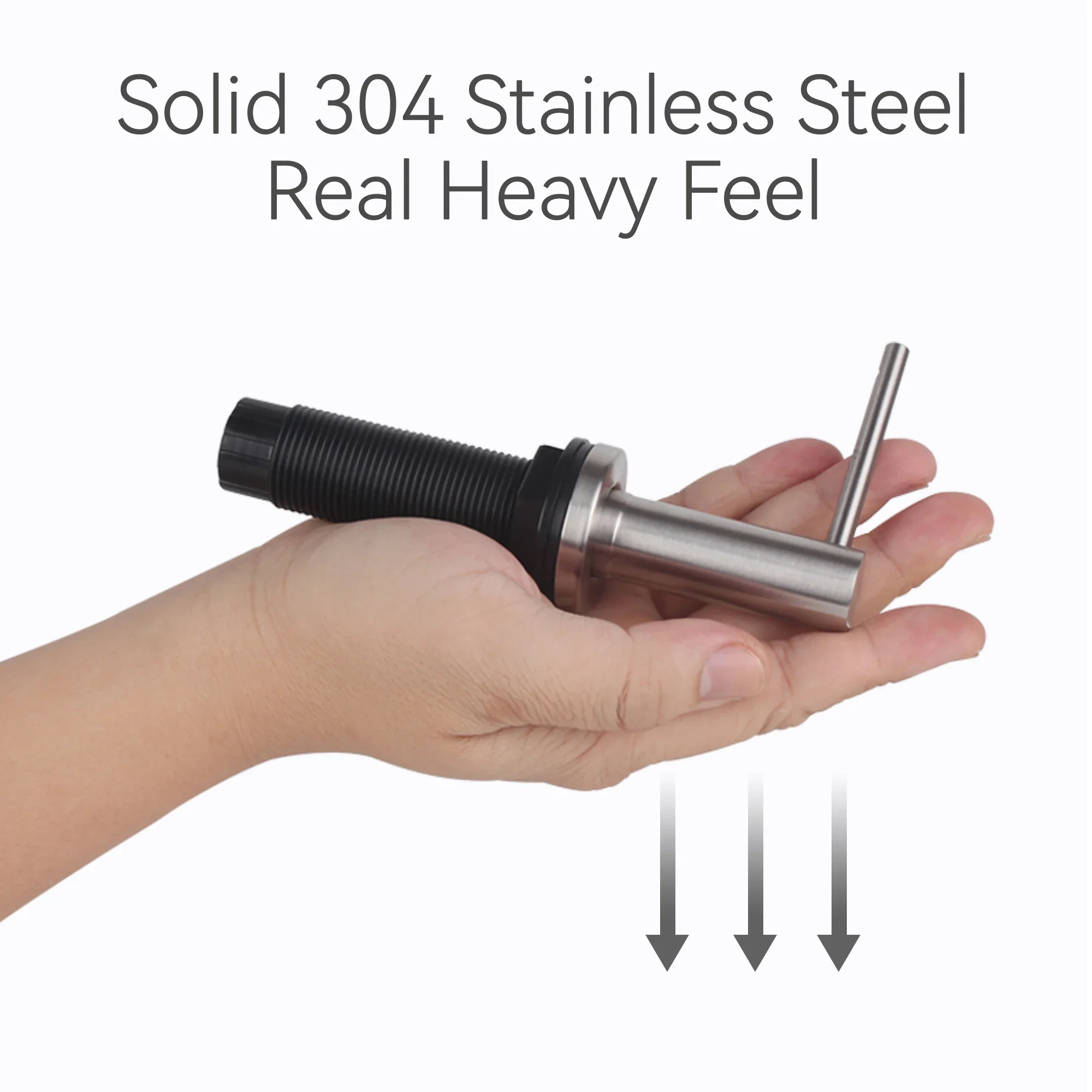 Solid 304 Stainless Steel Soap Dispenser for Kitchen Sink with 17 OZ Bottle and 47 inch Extension Tube Kit