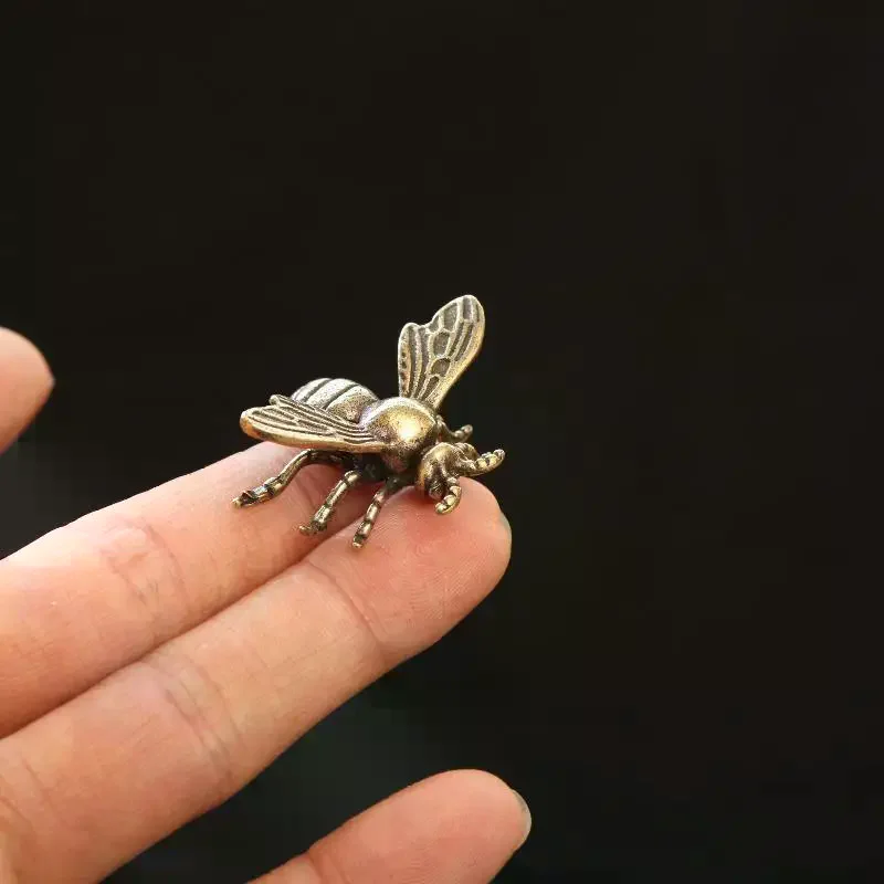 Vintage Brass 1pc/2pcs Mini Bee Collectible Figurines - Handmade Antique Desk Decorations - Ideal Gift For Home Office Collector