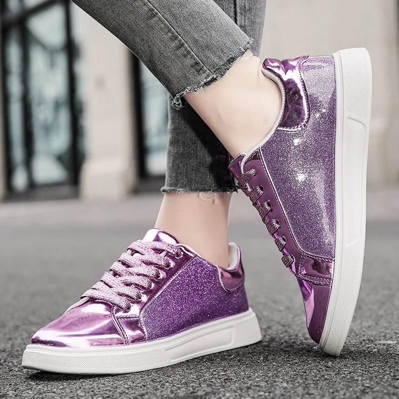 Women's Sneakers 2023 Flat Fashion Casual Sneakers Brand Luxury Women's Walking Shoes Low Sequins Women's Plus Size Shoes