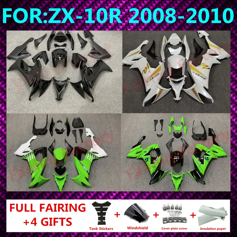 

New ABS Whole Motorcycle Fairings Kit Fit for Kawasaki Ninja ZX-10R ZX10R ZX-10 2008 2009 2010 08 09 10 Bodywork set Custom ZXMT