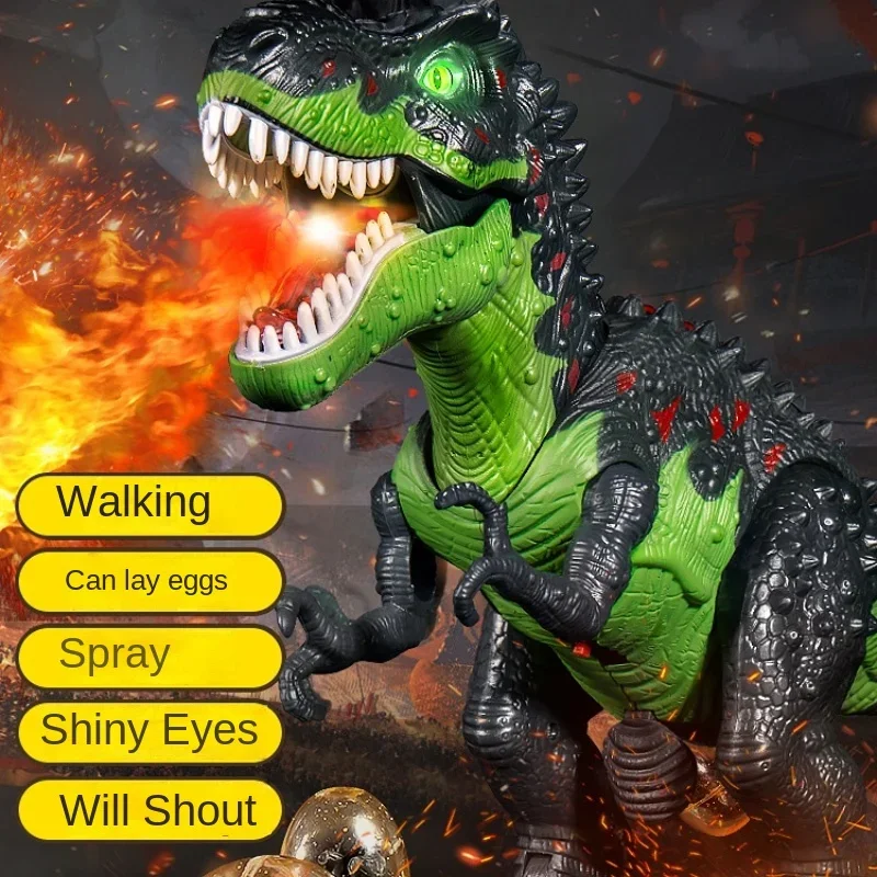 

Big Dinosaur Toy Boy Remote Control Electric Fire-Breathing Tyrannosaurus Laying Eggs Animal Model