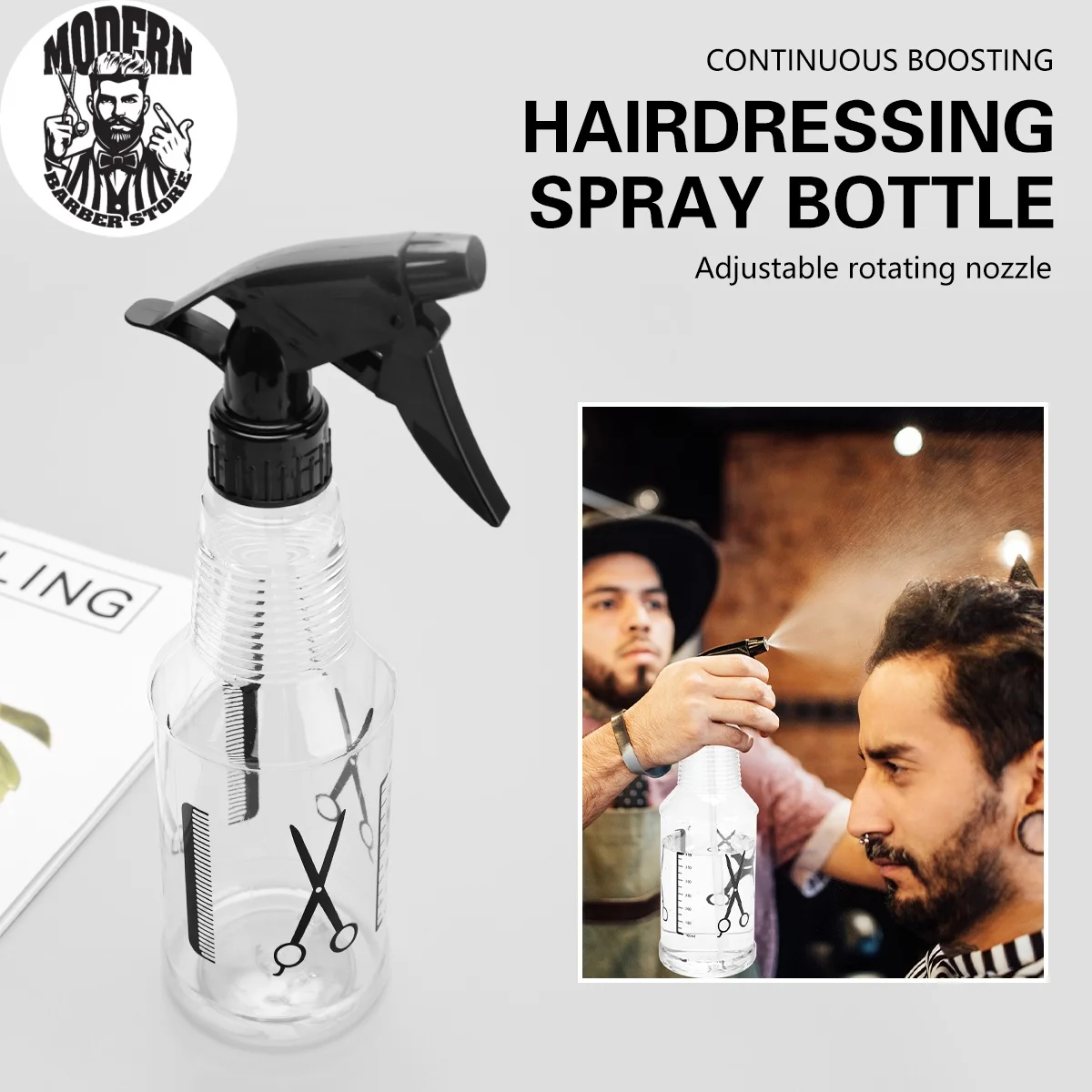 

250/350ML Salon Spray Bottle Hair Barber Sustainability Refillable Plastics Container Barbershop Styling Tools Accessories