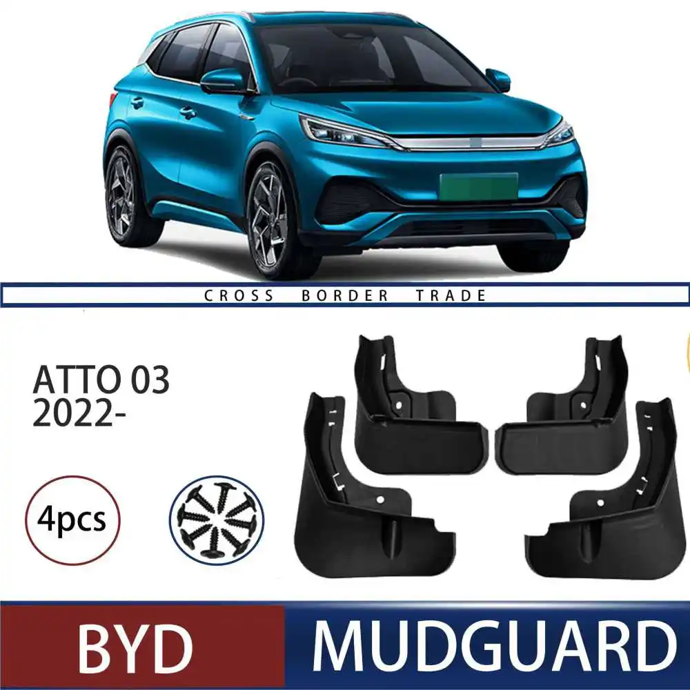 

For BYD Atto 03 2022 Yuan Plus ABS Car Mud Flaps Splash Guard Mudguards MudFlaps Front Rear Fender Auto Accessories