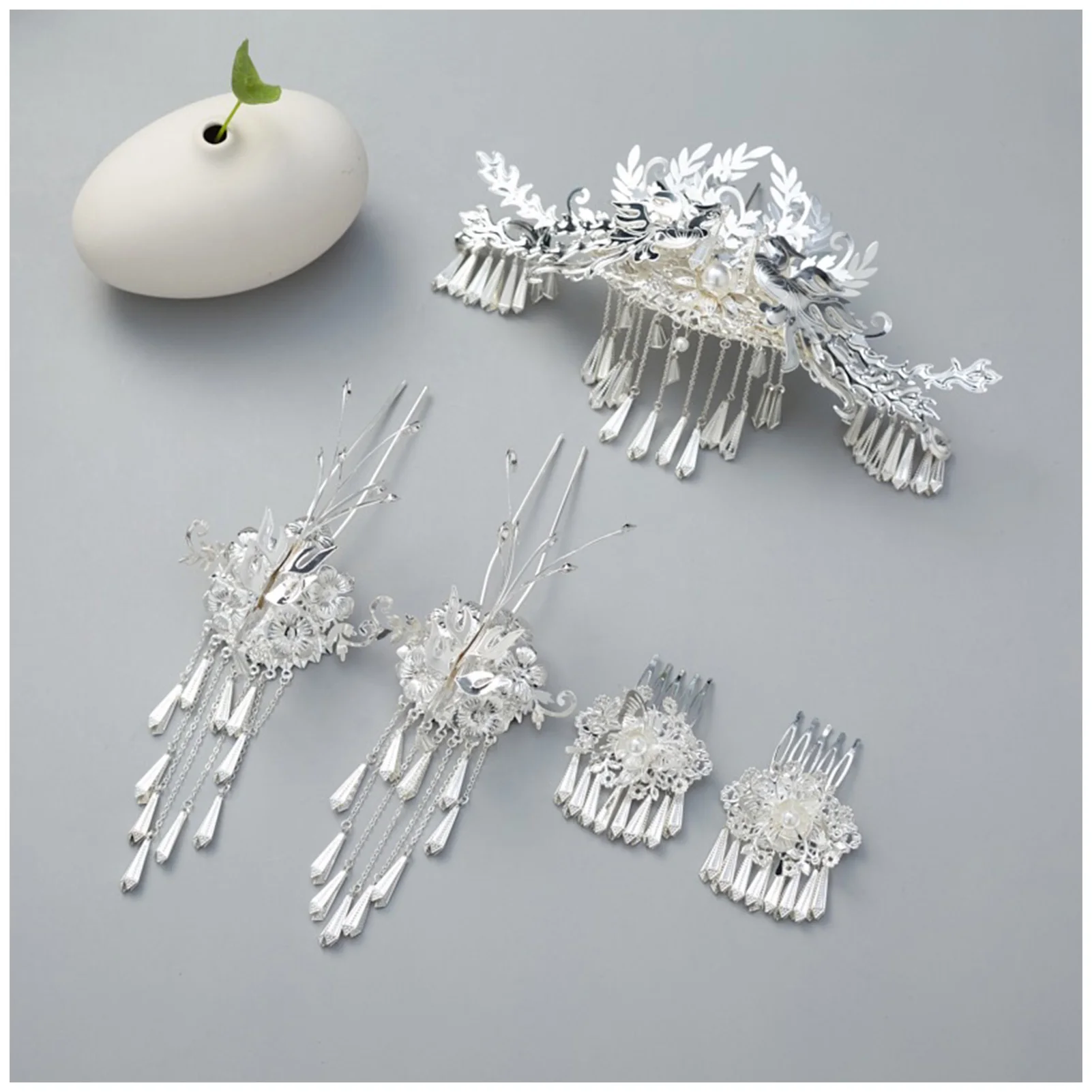 Miao Nationality Jewelry Set Sparkling Banquet Hair Accessories Headdress for Party Outfit Cloth Matching image 6
