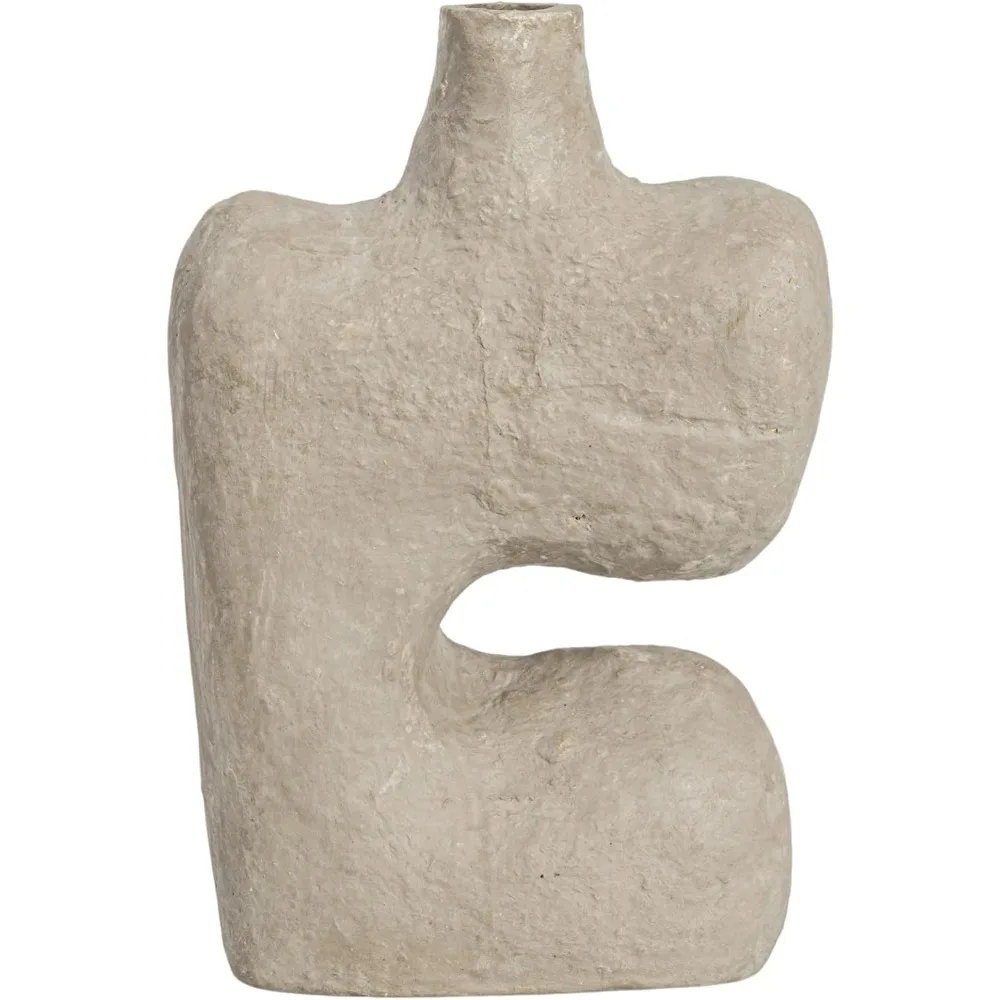 مزهرية ورقية رمادية تجريدية حديثة، ديكور منزلي مصنوع يدويًا لغرفة المعيشة والمكتب