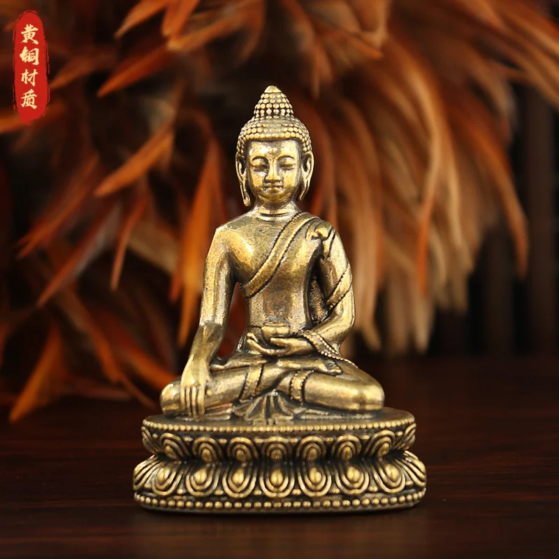 

New Rulai Medicine Statue Ornament Tibetan Style Shakyamuni Pocket Retro Cultural Play Mini Buddha Shrine Worship