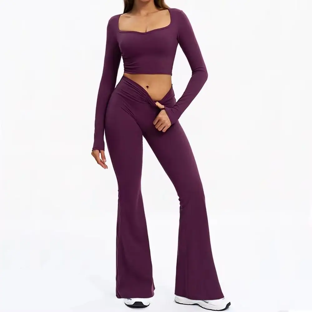 

Yoga Set 2PCS Workout Outfits Fitness Gym Tracksuit Sportswear Women High Waist Leggings Sports Bra Athletic Wear Gym Clothes