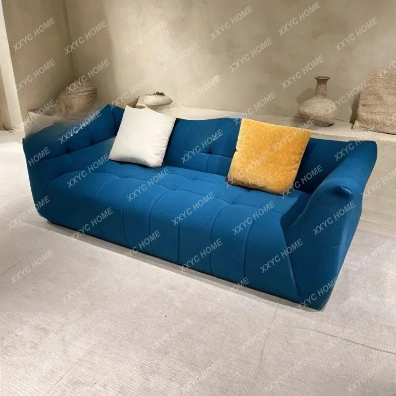 

Minimalist modern style cream-colored fabric sofa, double seater z619, 220*102*74 cm