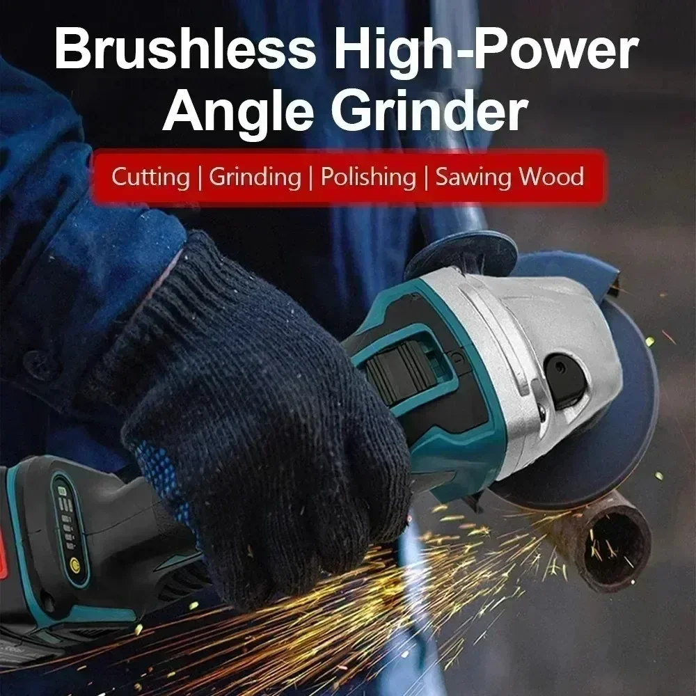 

Makita DGA404 battery Brushless Angle Grinder 18V Lithium Battery 125mm Polishing Machine 4 Gear Industrial Cutting Power Tools