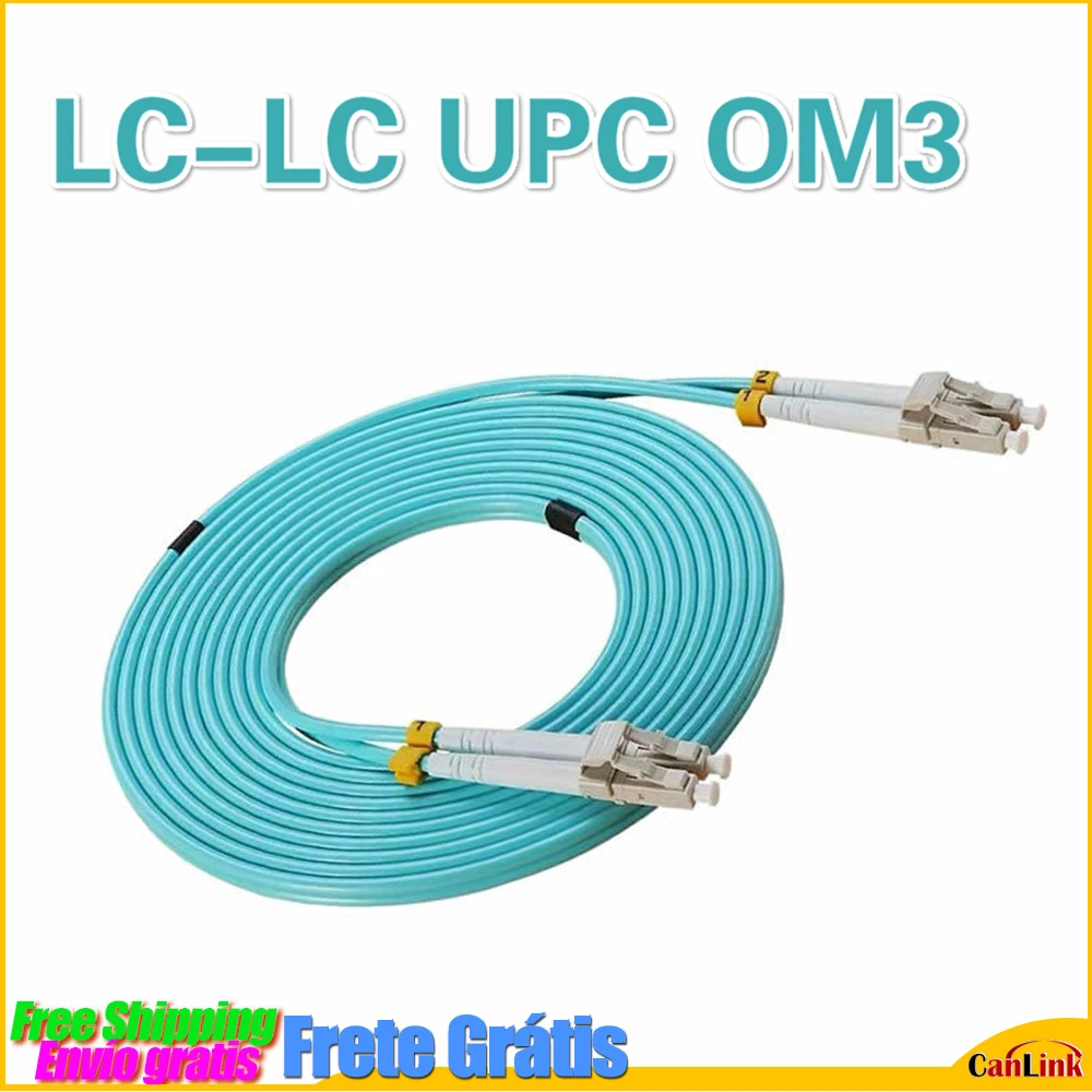 맞춤형 LC to LC OM3 2.0MM 3.0MM UPC 다중 모드 듀플렉스 3.0MM 광섬유 패치 코드 케이블, 10M 25M 30M 1 개