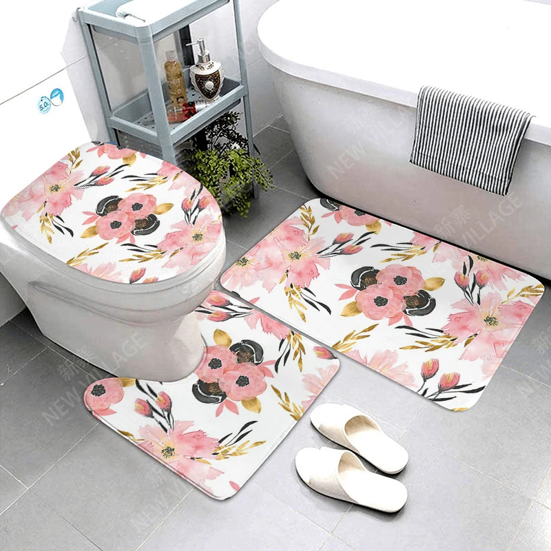 Anti-slip Bath Mat Bathroom Small Rug Shower Mat Decorative Absorbent Foot Mat Entrance Bathtub toilet rug Morandi Nordic letter