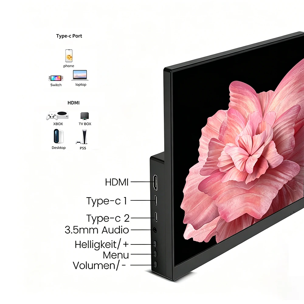 14 Inch Portable Touchscreen Monitor for Raspberry Pi, IPS 1920x1080 Display with HDMI Type-C, Compatible with Pi 4/3/Zero