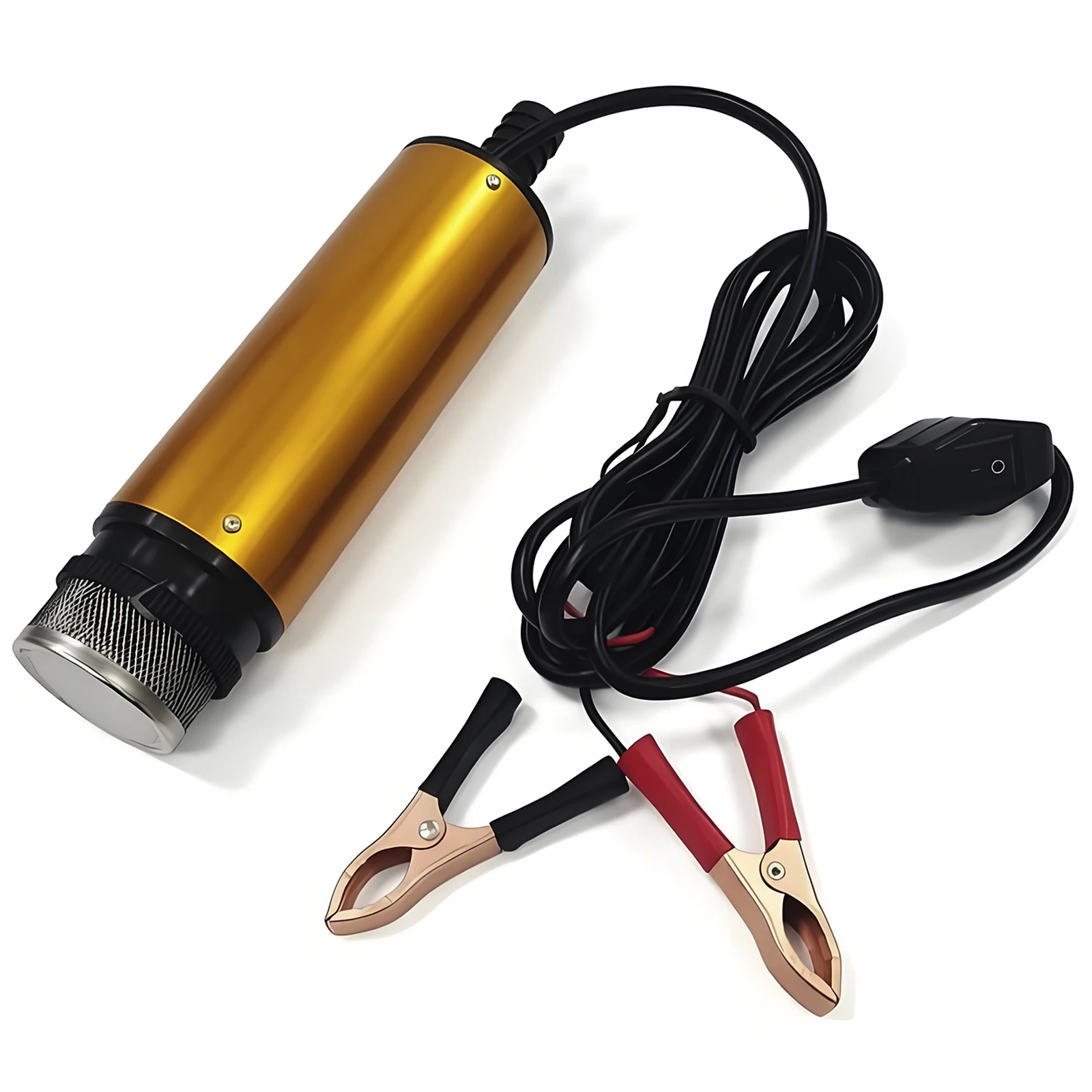 12V 24V (4 Meter Hose) 51mm Water Pump Refueling Gun Set Electric Submersible Pump Stainless Steel Diesel Oil Fuel Pump