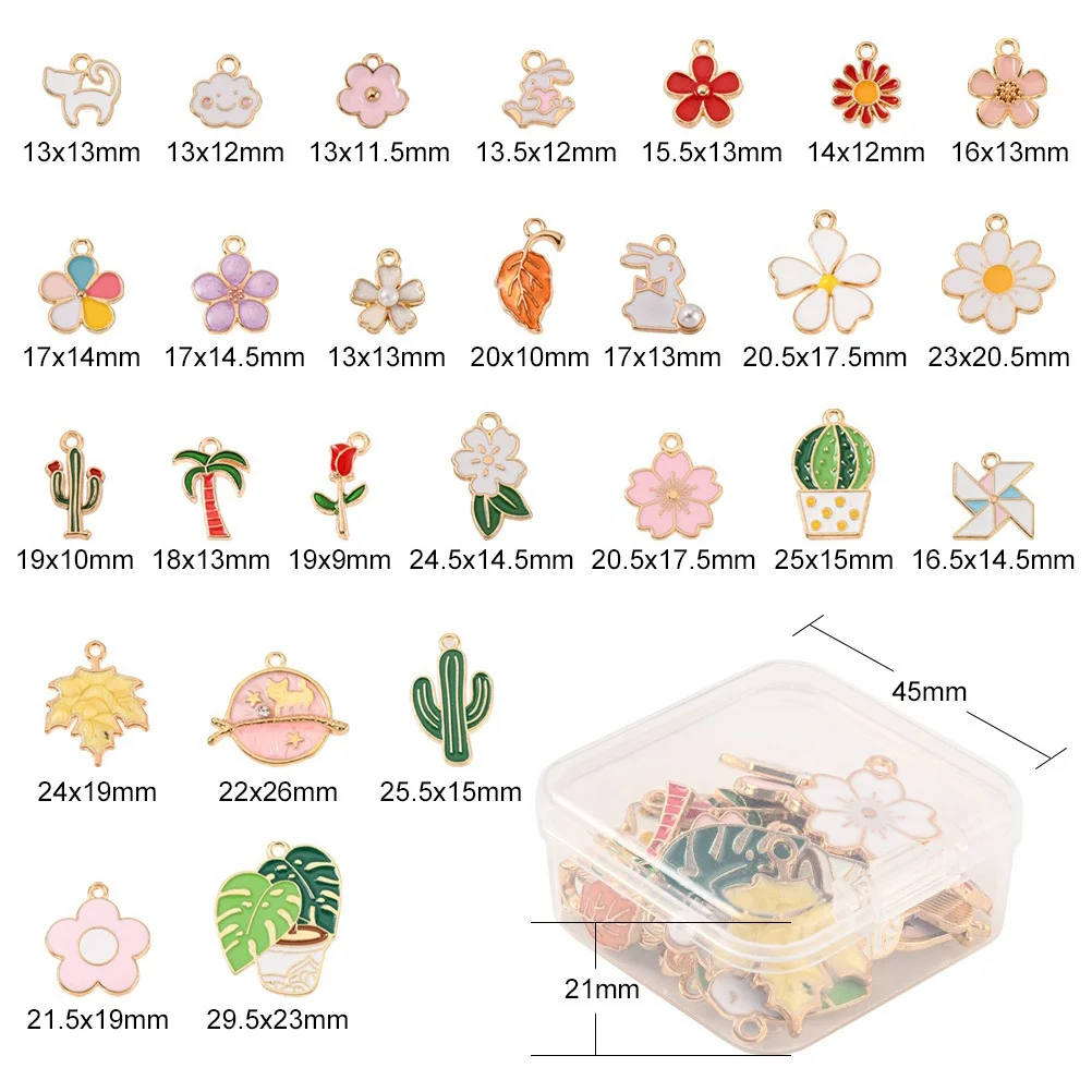 

30 шт., подвески с растениями и цветами, красочные подвески из сплава, сделай сам, изготовление ювелирных изделий, серьги, ожерелье, браслет, аксессуары, ожерелье, подвески