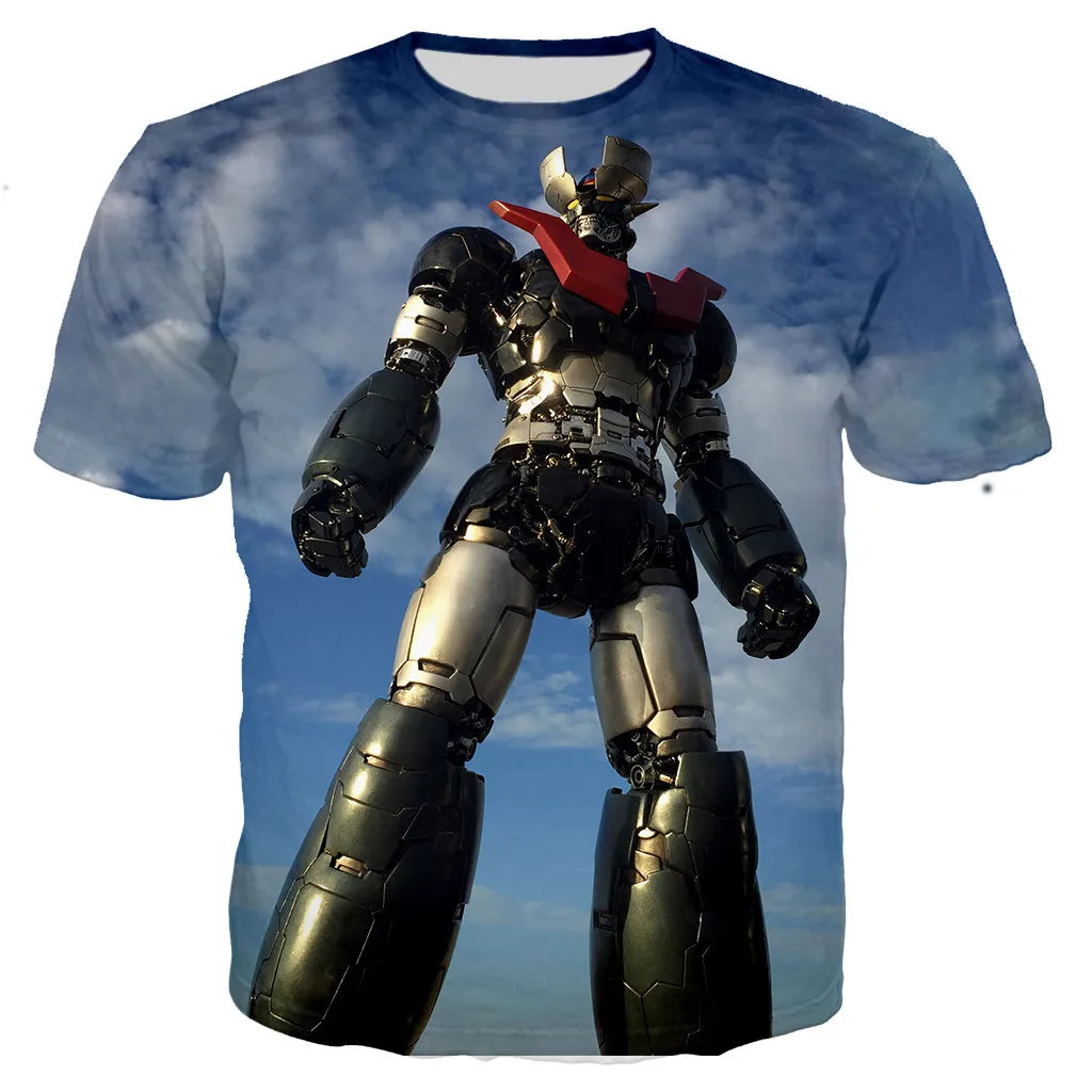 3D Print Japanese Robot T-Shirts Mazinger Z Streetwear Fashion Oversized T Shirt Kids Boys Girls Cartoon Tees Tops Clothing