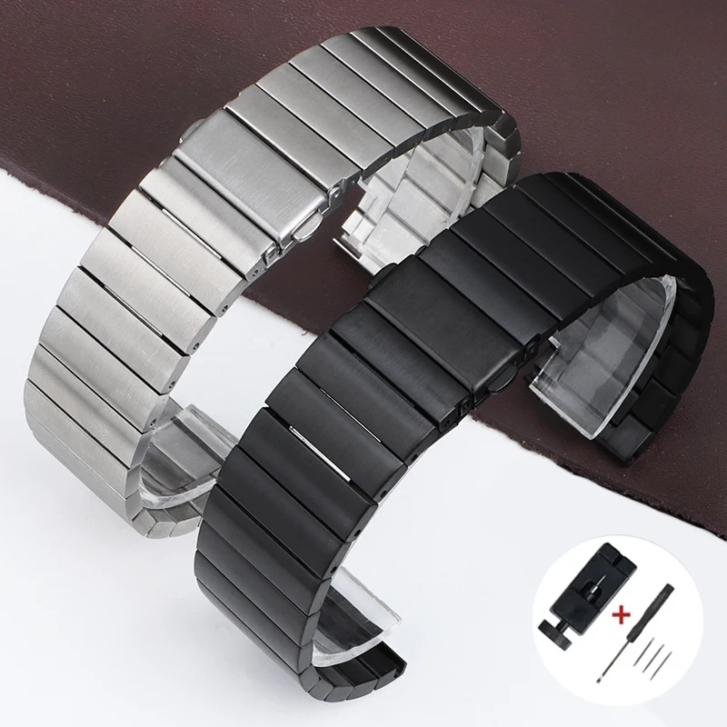 솔리드 스테인레스 스틸 시계 밴드, 스트랩 금속 팔찌, 스마트 워치 범용 교체 손목 밴드 액세서리, 18mm, 20mm, 22mm