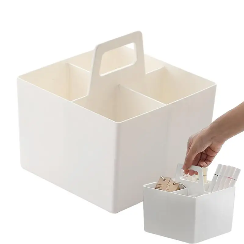 Divided Storage Containers Compartment Storage Containers With Handle Stackable Portable Desktop Organizing Supplies, Household