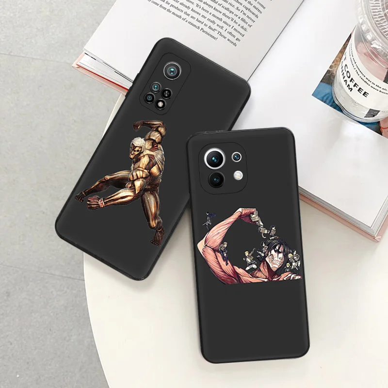 Phone Case For Redmi 10C 10A Note 11 Pro 10 10s 11s Attack on Titan Mikasa Xiaomi 10t 11t Lite Black Soft Protective Cover