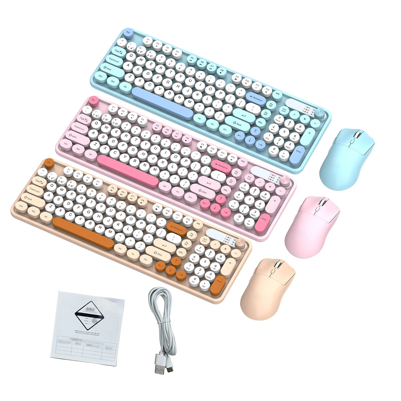 

Беспроводной комплект: клавиатура и мышь, 98 клавиш, беспроводная клавиатура, беспроводная мышь, перезаряжаемая, режимы 2.4G+BT для компьютера и ноутбука