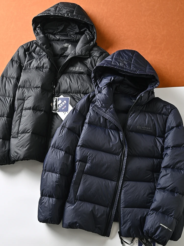 

Мужская пуховая куртка High Puffin с капюшоном, легкая, повседневная, модная, белая, городская, молодежная верхняя одежда