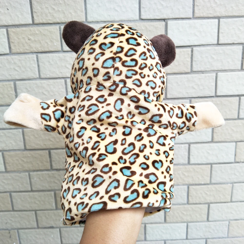Weiches gefülltes Geschenk, gepunktetes Leoparden-Handpuppen-Plüschtier für Kinder