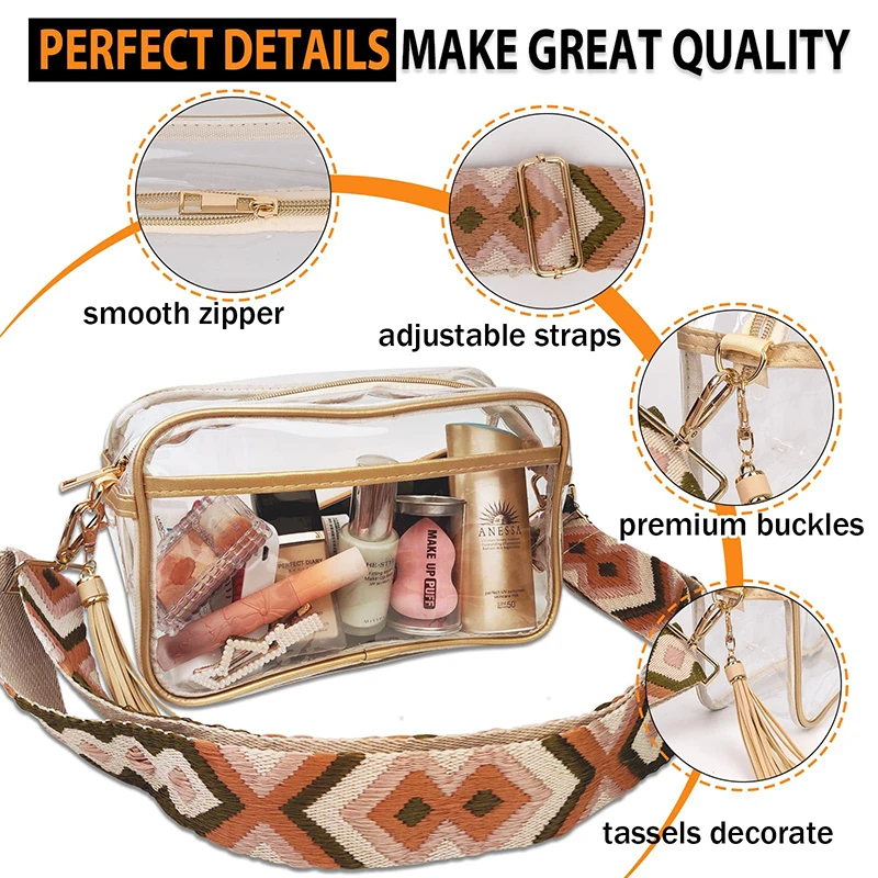 Summer INS Korean Beach Bag Transparent PVC Waterproof Travel Large Capacity Crossbody Bag Swimming Bag Storage Woman\'s Bag