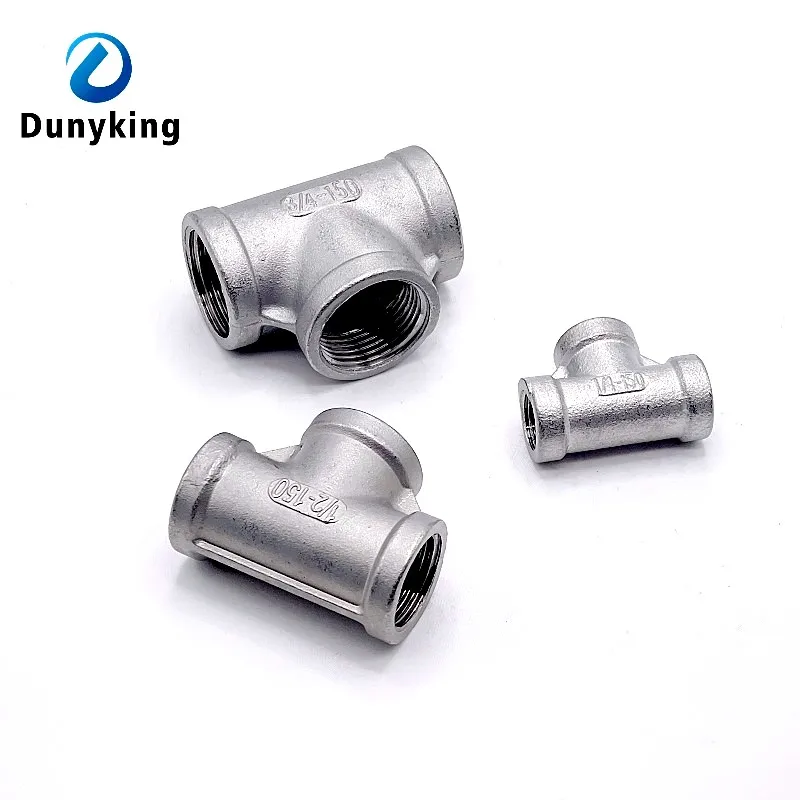 Adapter ze stali nierdzewnej 1/8 "1/4" 3/8 "1/2" 3/4 "1" 1-1/4 "1-1/2" gwint żeński BSP łącznik do rury wodociągowej 3 way Tee Adapter SS 304