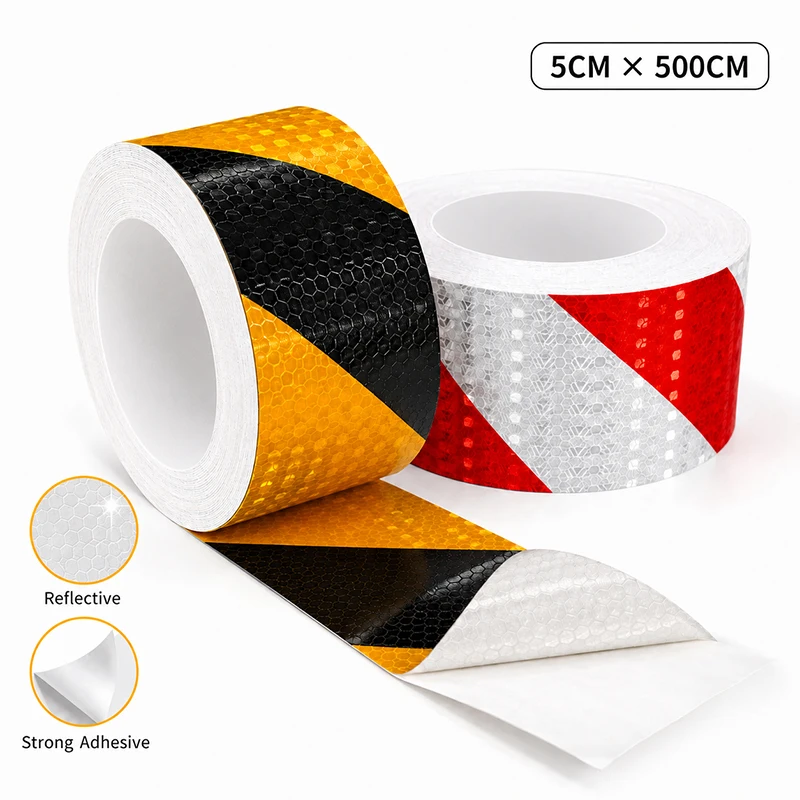5CM X 5M Reflective Safety Warning Tape Self Adhesive High Visibility Twill Reflector Strip for Car Motorcycle Bicycle Truck