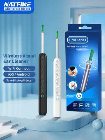 Wireless Ear Wax Cleaner with Camera Safe Earwax Removal Endoscope with Camera Luminous Otoscope Ear Cleaning Tools Ear Care