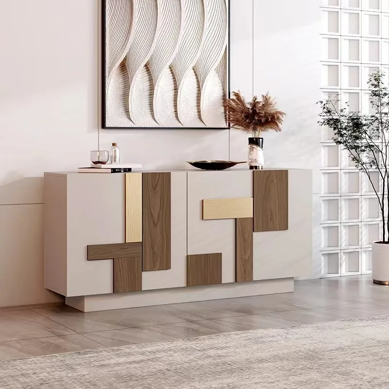 Side cabinet entrance entrance shoe cabinet solid wood art storage tea cabinet