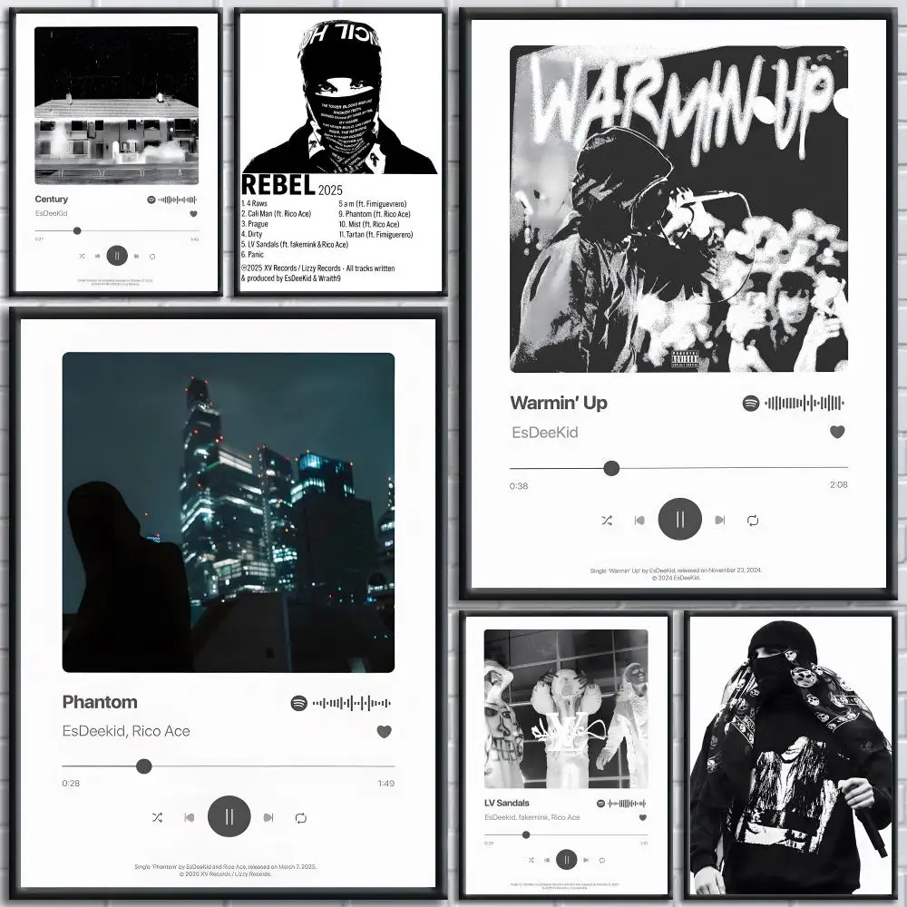 Póster de rapero Singer E-EsDeeKid, impresión HD, lienzo personalizado, Mural de pared, póster artístico, fotos para decoración del hogar y la sala de estar