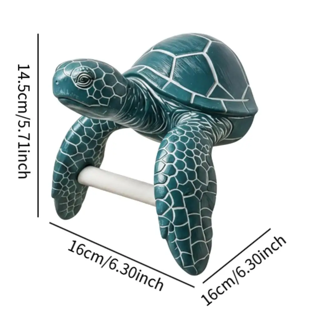 Sea Turtle Wall-Mounted Paper Holder Decorative Sea Turtle Wall Mount Paper Holder Carved for Kids, Lavatory, Powder Room