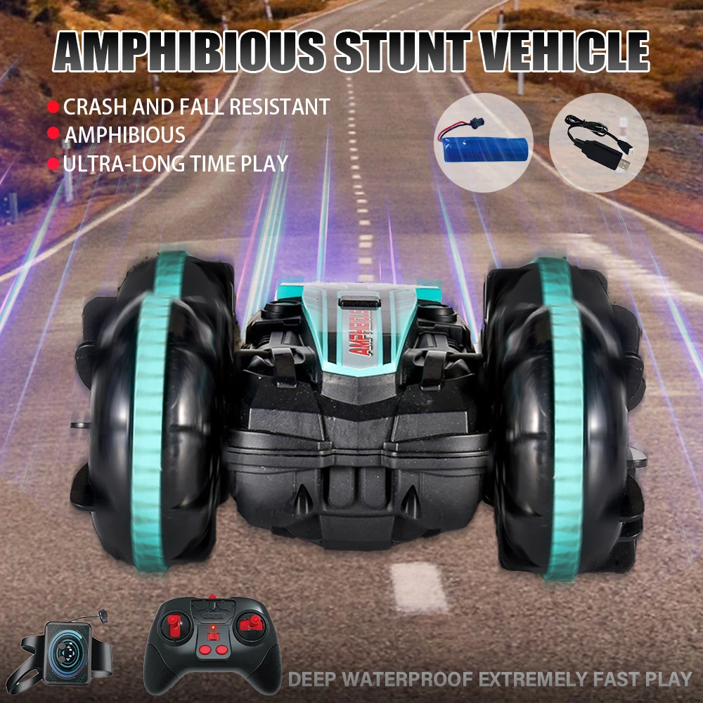 

Игрушки для детей, новые детские игрушки, трюковая машина-амфибия, автомобиль с дистанционным управлением, Водонепроницаемая конструкция, вращение на 360 °, машинка для дрифта с дистанционным управлением