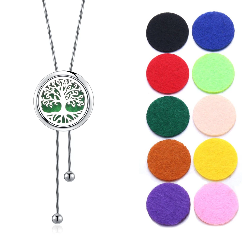 New fragrance necklace diffuser pendant open chain tassel necklace crystal perfume essential oil necklace goddess necklace