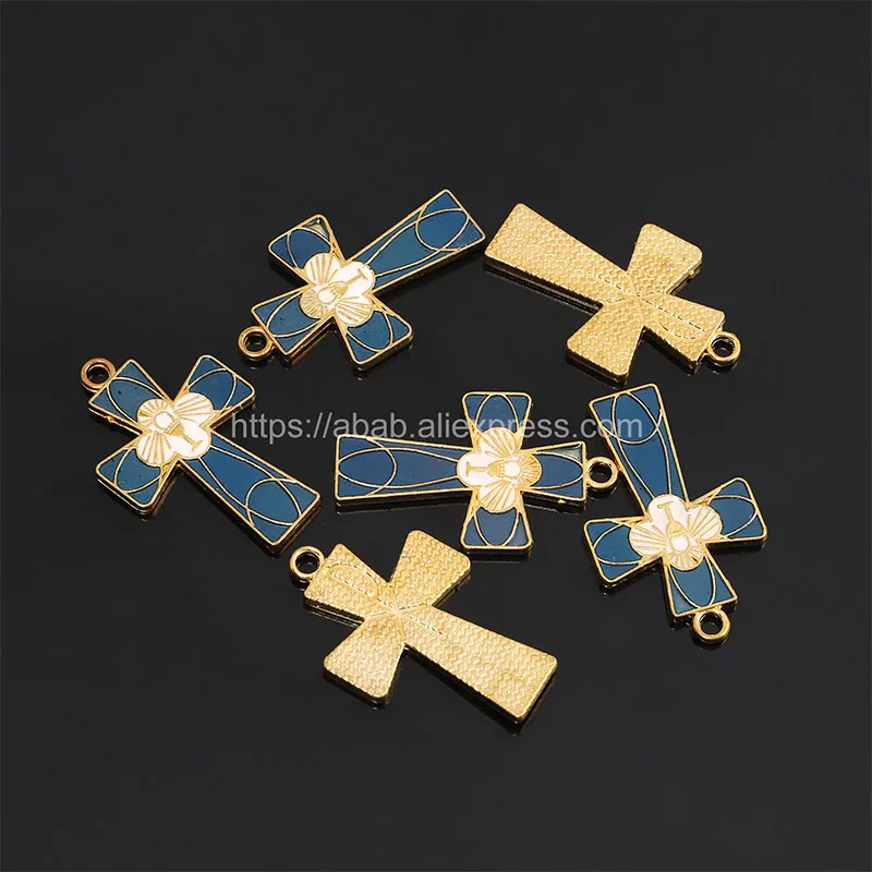 5pcs/Gold Plated JHS Holy Grail Cross JHS Holy Grail Cross Jewelry Portrait Cross Handmade Catholic Jewelry