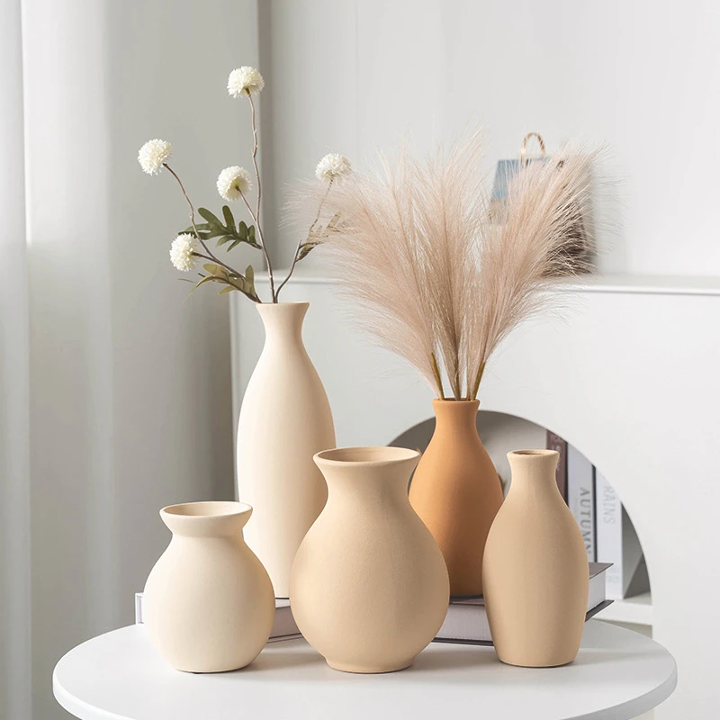 

Simple ceramic vase water raising big belly large diameter ornament living room flower arrangement flower home vases
