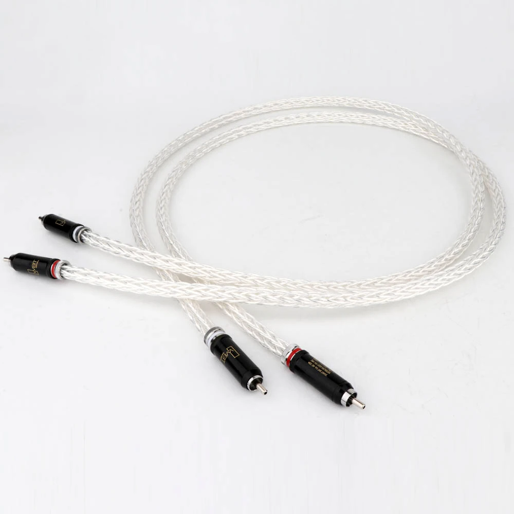 

Pair Hi-End 12Cores RCA Cable Silver Plated OCC Audio Cable With WBT self locking RCA Plug Cable HIFI 2RCA TO 2RCA Cable