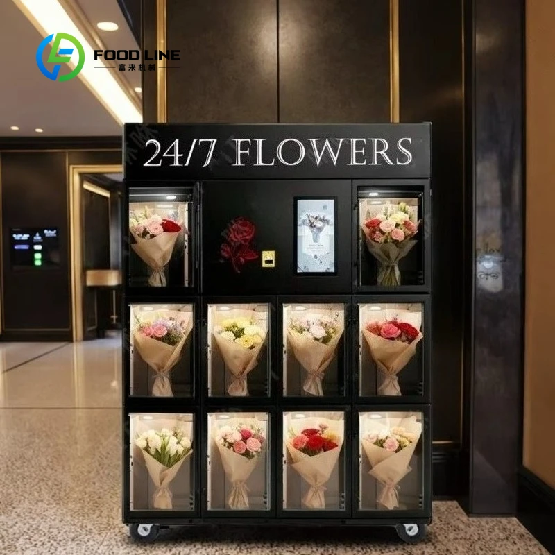 Flower Vending Machine Customize Airport Touchscreen Multiple Payment Options Cloud Integration Automatic Stock Airport Terminal