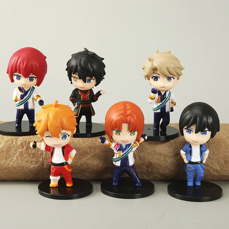 6Pcs Set Ensemble Stars Doll Mini model Toys Tsukinaga Leo Hidaka Hokuto Narukami Arashi Figure Collection Gift Figurine Toy