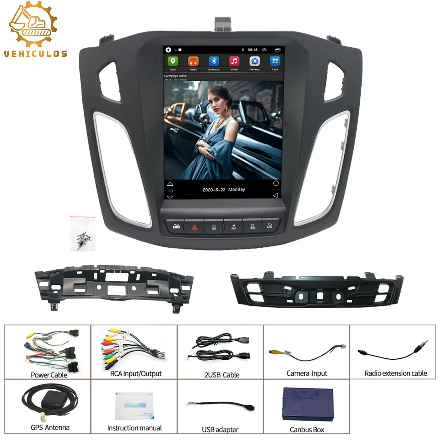 

Автомобильная стереомагнитола Carplay, 1 комплект, фотокамера для 2012-2018 Ford Focus, Android 12, автомобильные мультимедийные плееры, электронные автозапчасти