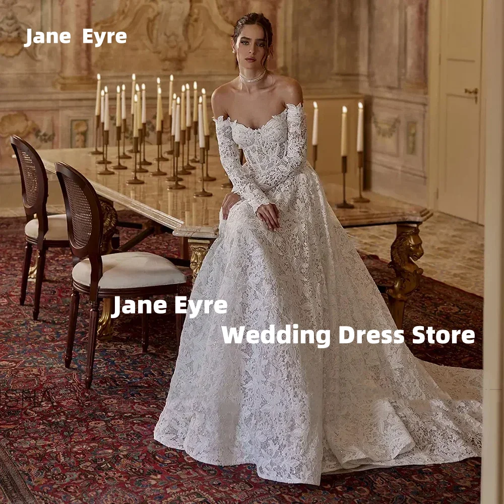 Jane Eyre Fashion Sweetheart Wedding Dress Lace A-line Bridal Gowns Long Sleeve Backless Customized Evening Gowns Wedding 2026