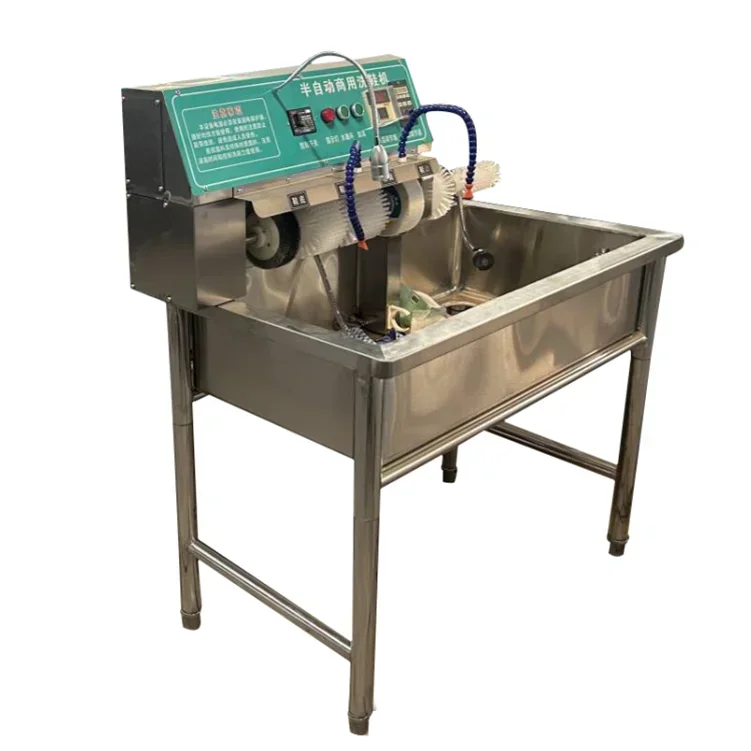 غسالة أحذية الغسيل الأوتوماتيكية الاحترافية، غسالة صغيرة مدمجة لغسل الأحذية، حوض فولاذي مطلي بالخزف