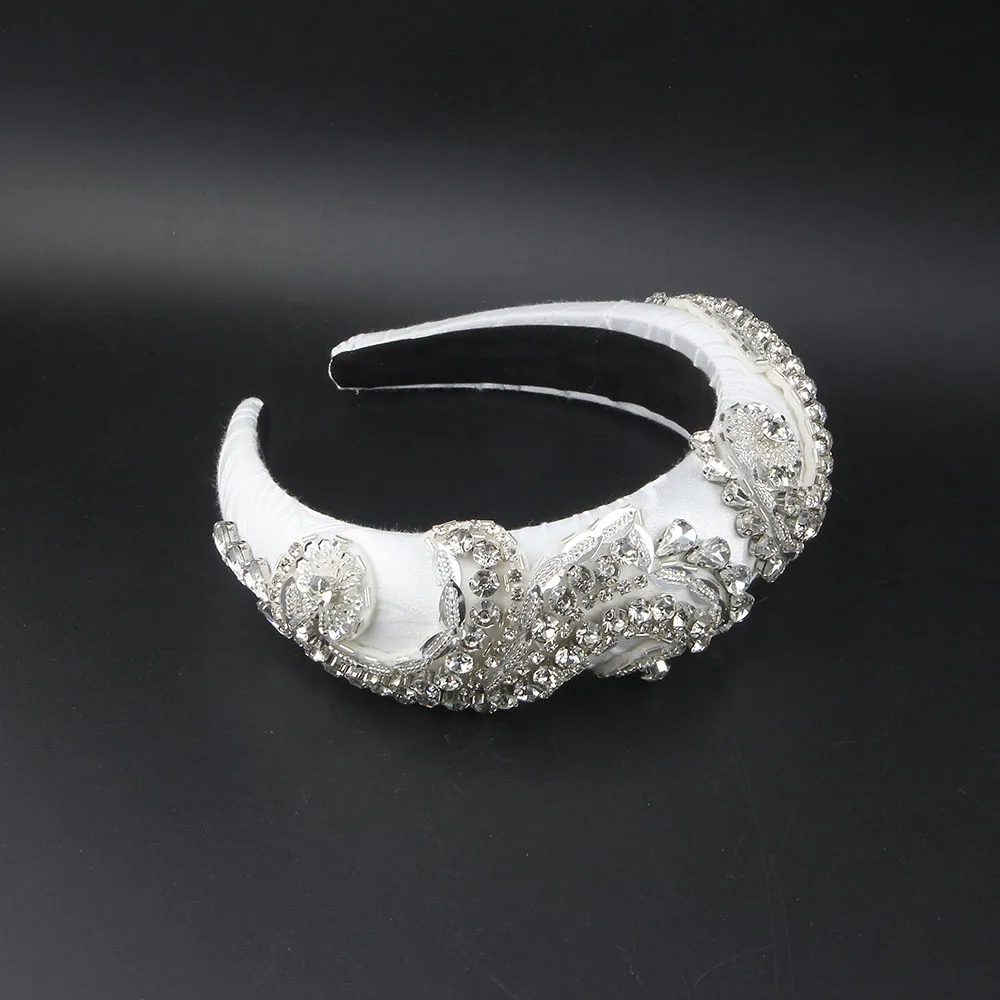 New Handmade White Luxury Party Pricess Hair Accessories Baroque Headwear For Women Wedding Party Photo Jewelry 036