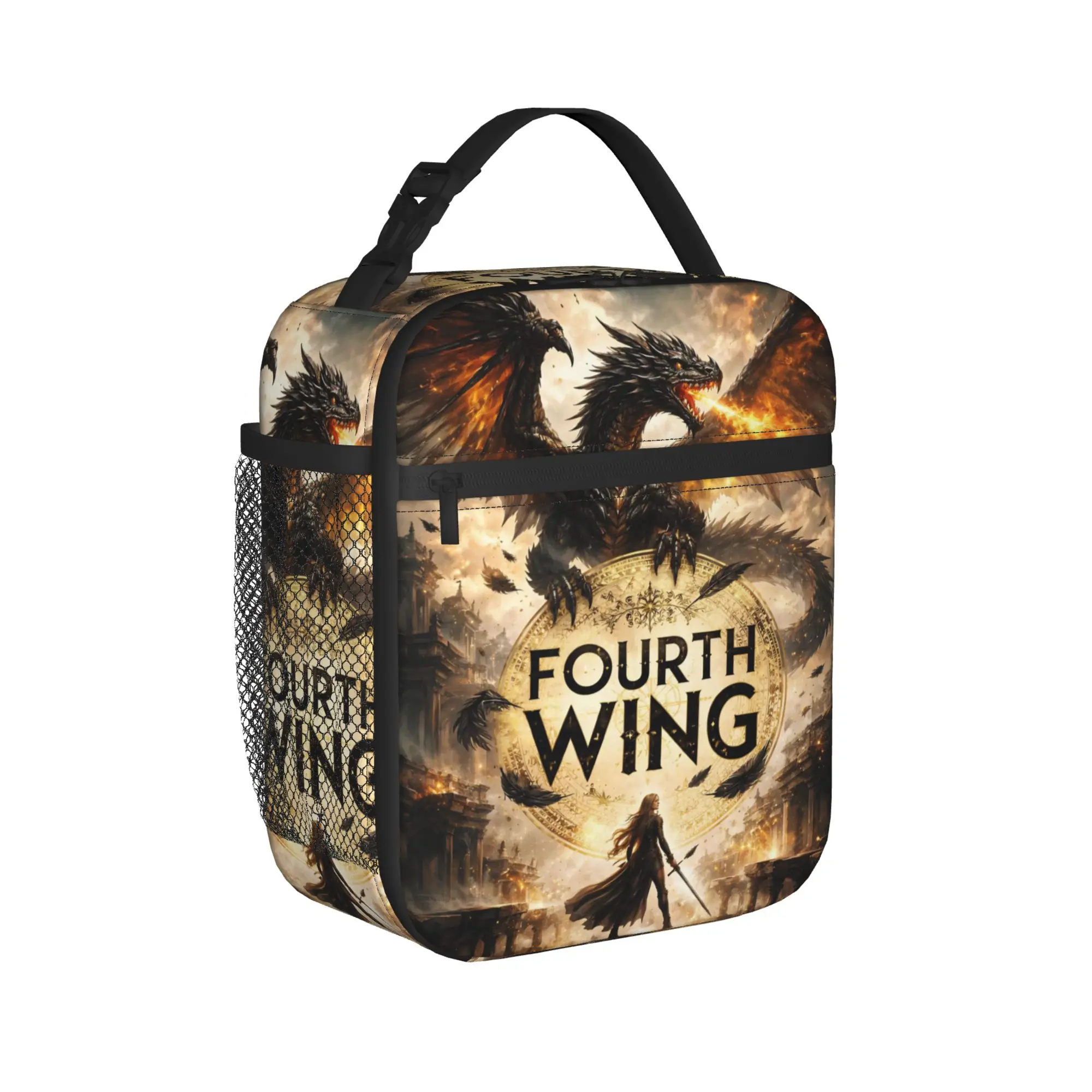 F-Fourth W-Wing Dragon Thermal Insulated Lunch Bags for Work  Portable Food Container Bags Men Women Thermal Cooler Lunch Boxes