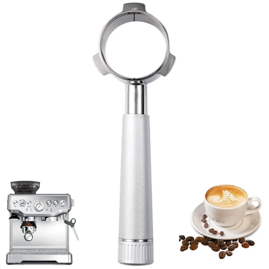 

1pc Alloy 54mm Bottomless Portafilter Compatible For Breville 8 Series，Stainless Steel Coffee Espresso Machine Alloy Handle